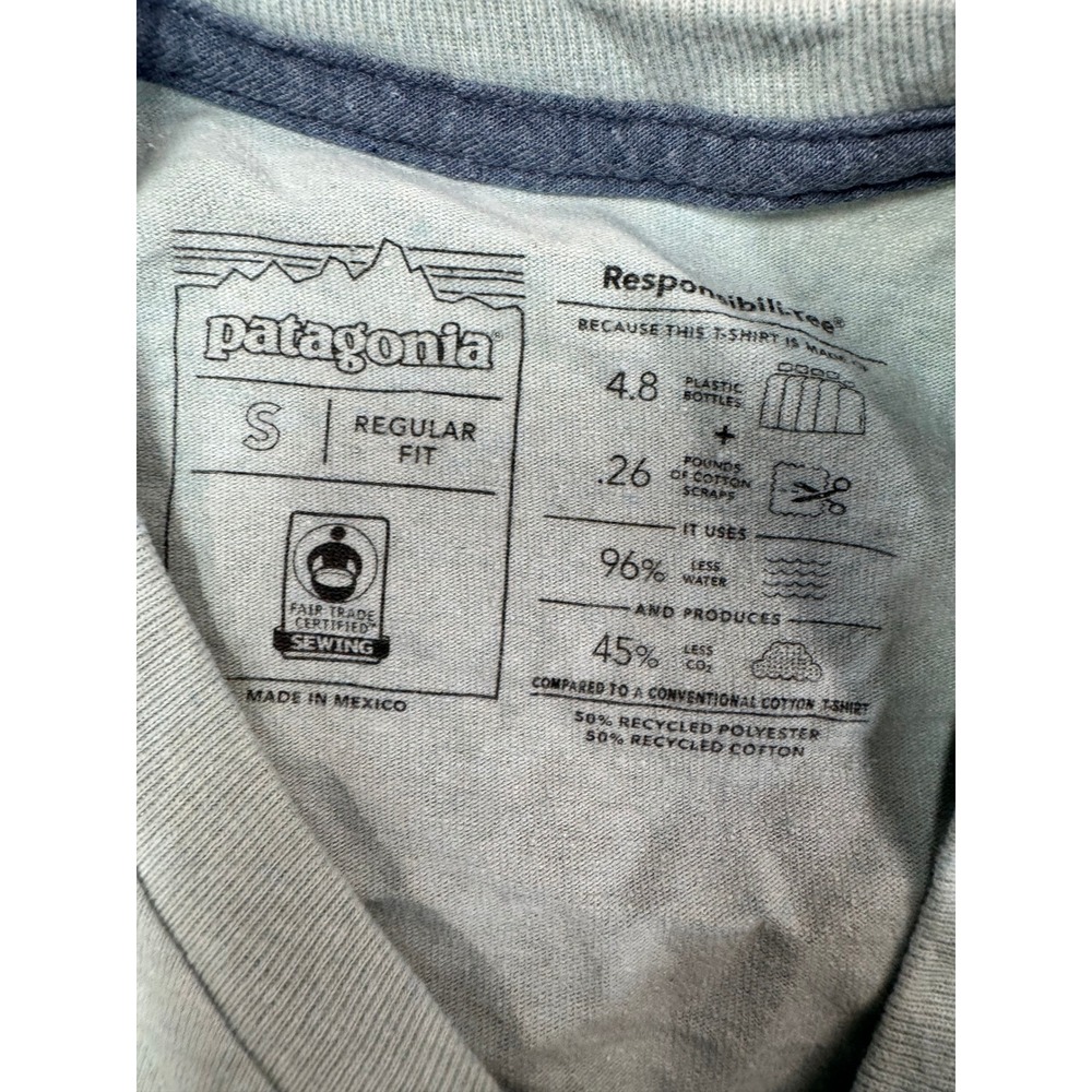 Patagonia Men Responsibili-Tee Pocket T-Shirt Blue Size Small - Picture 4 of 6